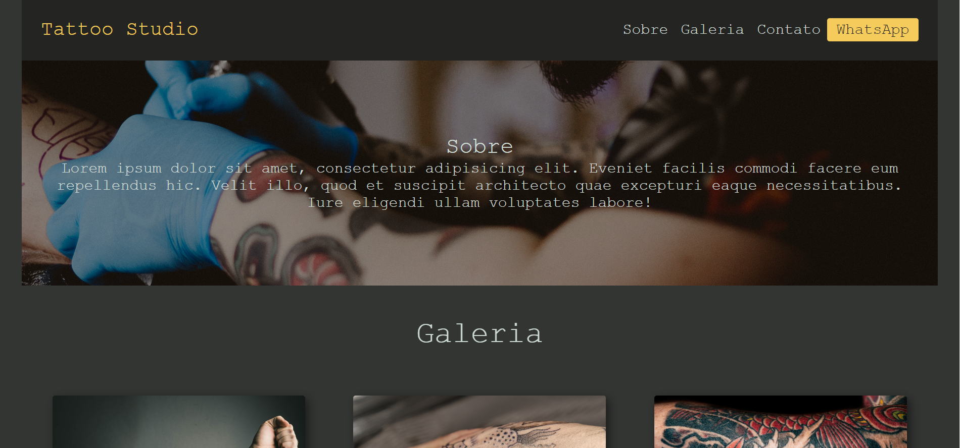 Tattoo studio website photo